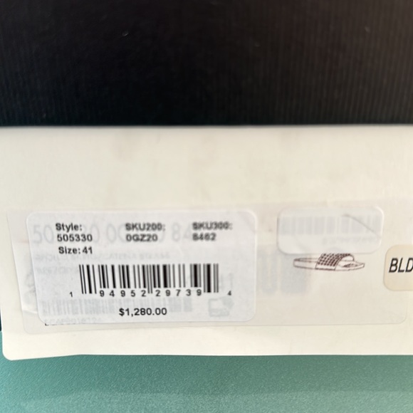 COPY - ❤️Gucci Crystal Embellished Web Slide Sandals Calfskin Leather and Rubbe… - Picture 4 of 7